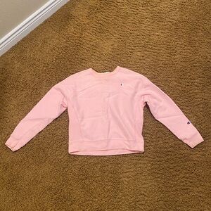 Womens baby pink champion crewneck sweatshirt